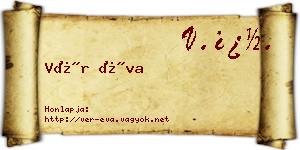 Vér Éva névjegykártya
